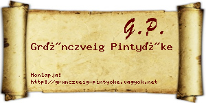 Grünczveig Pintyőke névjegykártya